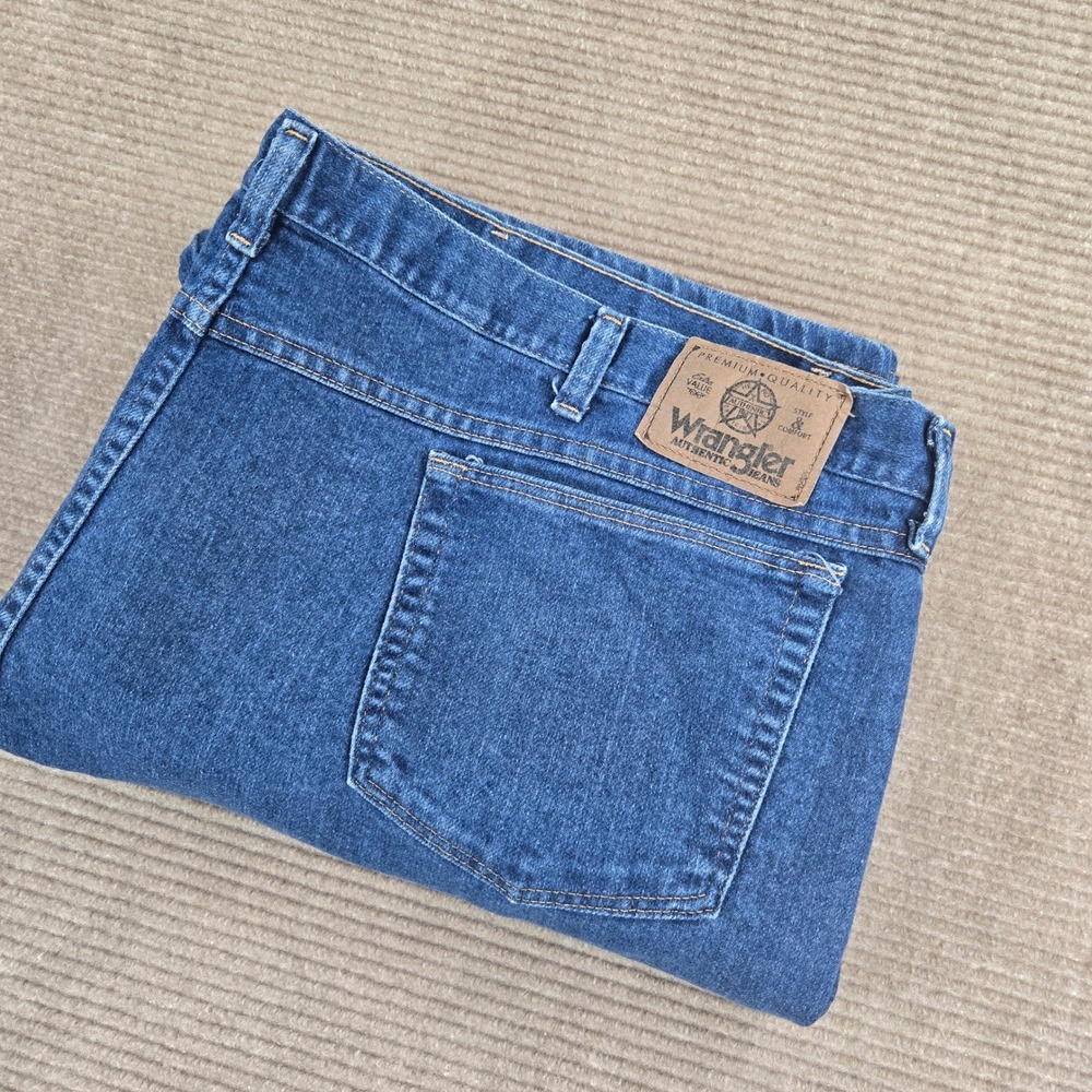 Wrangler Mens 50x30 Blue Authentic Straight Leg Denim Jeans 85900DW